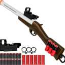 Toy Shotgun Shell Ejecting Toy Gun,Soft Bullets Gun, with 30 Bullets Perfect As a Birthday-Holiday for 6-12 Year Olds (Brown)