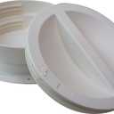 Dual Size Exhaust Hose Flange Wall Mount Connector for Portable AC Vent, 5 and 5.5 Inches Hose Compatible, White, Off Season Cover Plug Included Omni-directional