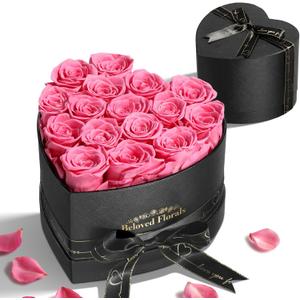 16 Preserved Flowers Rose Birthday Gifts for Women Her Mom Wife Girlfriend Grandma on Valentines Mothers Day Christmas Anniversary Romantic(Pink)