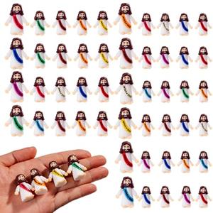 Faunamancy 100 Pcs Little Jesus Figurines Bulk Multicolor,Jesus Loves You Figures and Mini Jesus Figurines to Hide and Seek,Religious Gifts for Easter Egg Stuffers and Christmas Stocking Stuffers