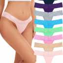 Sunm Boutique Cotton Thongs for Women, Sexy Lace Womens Underwear Pack, Low Rise T-back No Show Ladies Panties