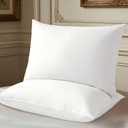 Shilucheng Goose Down Pillow Standard Size Set of 2 Pack,Hotel Collection 750+ Fill Power Luxury Bed Feather Pillow for Side Back Stomach Sleepers, Soft 100% Cotton ShellWhite,20" x 26"