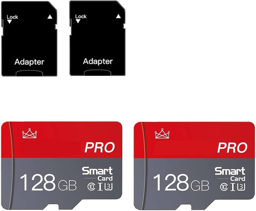128GB Micro Memory Card Class 10 Memory Cards High Speed Mini TF Card with Adapter for Smartphones/Tablet/Drone/Game Console(2-Pack)