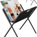 Mocomax Canvas Art Print Rack for Painting, Portable Folding Art Display Stand in Artist Galleries & Studios, Functional Art Storage Drying Rack for Posters, Artwork, Prints, Canvas, Panels, Black (L)