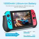 NEWDERY External Battery Station for Nintendo Switch, 10000mAh Backup Portable Charger Case with Quick Charging, 2 Extra Game Card Slots, Adjustable Kickstand