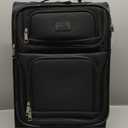 U.S. Traveler Rio Lightweight Softside Rolling Carry-on Suitcase, 4-Wheel Single, Black (22")