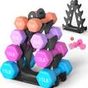 4-Tier Dumbbell Rack for 1-15 lb Weights, Holds 5 Pairs Space-Saving Sturdy A-Frame Stand for Home Gym, Weight Rack for Women's Dumbbell Set (Dumbbell Rack Stand Only)