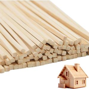2 x DaTpuik 1/4 x 12 Inch 50 PCS Square Dowel Rods Wood Sticks Wooden Dowel Rods - Unfinished Bamboo Sticks - for Crafts,Home Decor, Model Making and DIYers