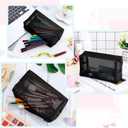 10Frienda 10 Pieces Mesh Makeup Bag Portable Mesh Cosmetic Bag Black Zipper Pouch Breathable Travel Toiletry Bag for Home Offices Travel Accessories Organizer