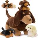 Muiteiur 18" Dog Stuffed Animals, 4-Pack Dachshund Stuffed Animal Set, Cute Wiener Dog Gift for Kids, Boys, Girls