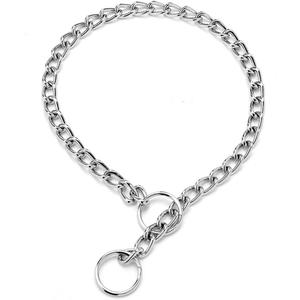 Choke Chain for Dogs, Metal Slip Link Training Heavy Duty Dog Choke Collar Martingale Puppy Collars for XXS XS Small Medium Large Big XL Breed Dogs, Silver S (S(Neck Max 16inch)D2.5mm)
