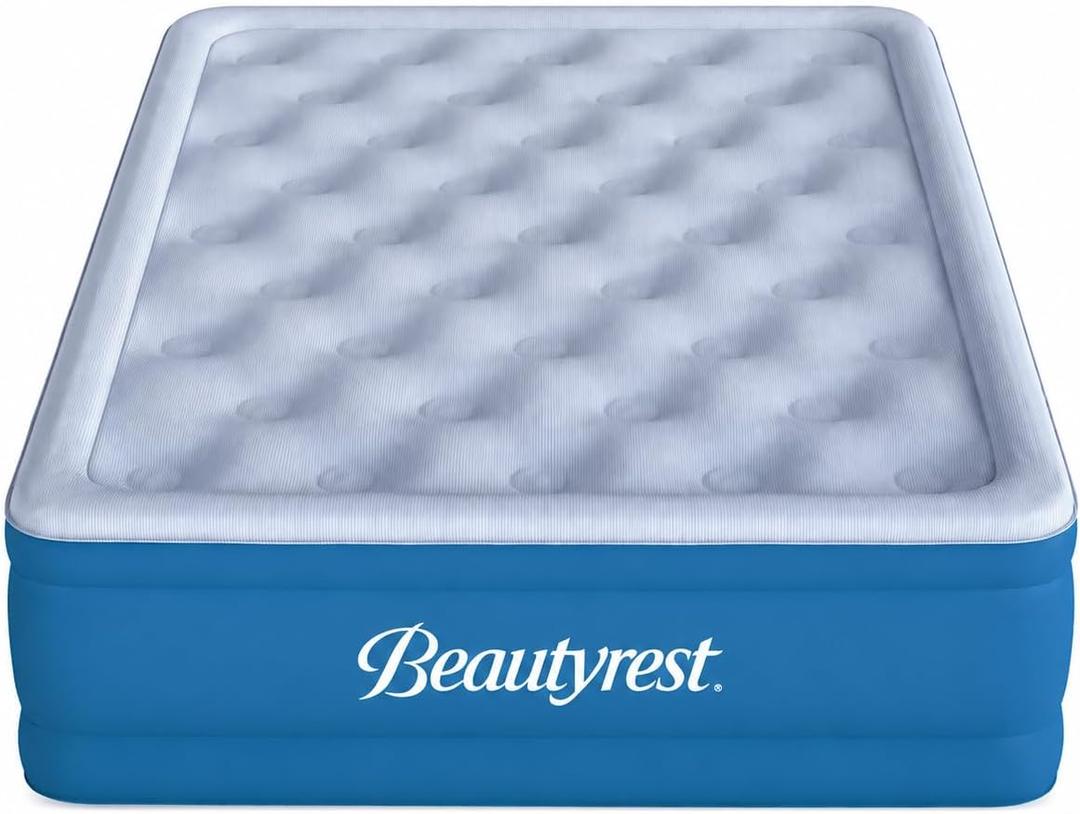 Beautyrest SensAir 20" Air Mattress, Full Size, Sure-Lock Anti-Leak Pump, Cool Vent Topper, Off-Set Coil Support