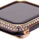 Compatible with Apple Watch Series 6 5 4 Bling Face Cover,Sparkle Rhinestone Diamond Case Bezel 40mm 44mm for iWatch SE 3 2 1 (Rose Gold, 40mm)