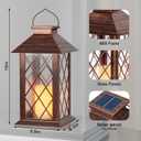 Solar Lanterns Outdoor, Waterproof Garden Hanging Lanterns,13" Outdoor Decorative Lantern with LED Flickering Flameless Candles, Vintage Lantern for Porch, Yard, Patio Decor