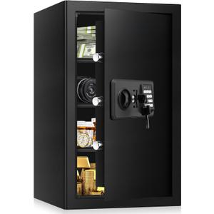 5.2 Cub Large Fireproof Safes for Home Use, Digital Security Safe Home Safes Fireproof Waterproof with Combination Lock and 3 Removable Shelves, Anti-Theft Fire Safe Box for Document Money Valuables