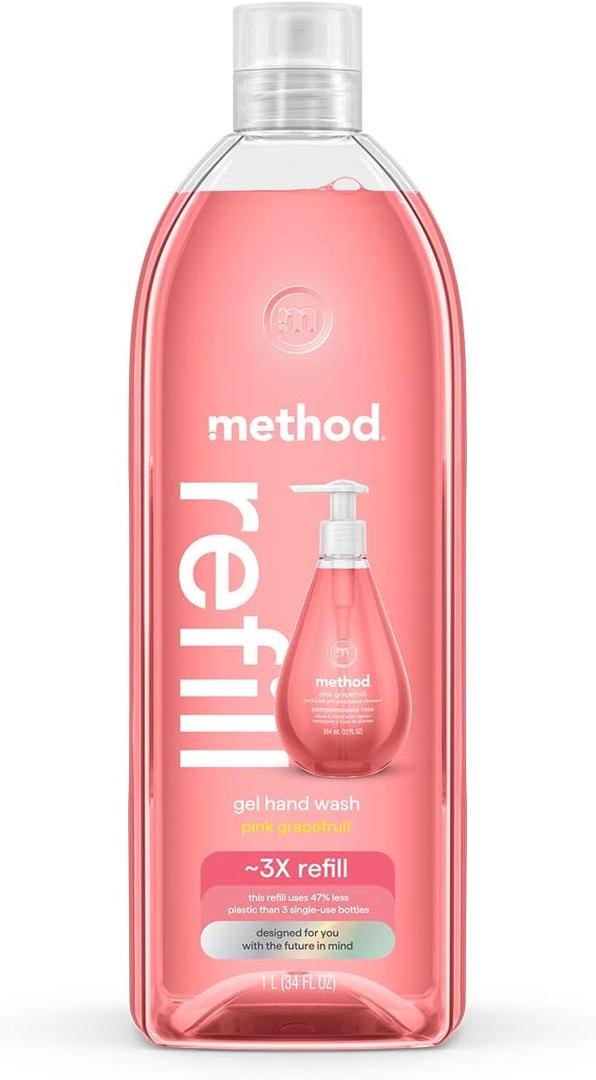 Method Gel Hand Wash Refill, Pink Grapefruit, 34 oz Pack of 1 