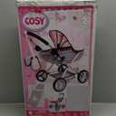 Bayer Dolls 4-in-1 Toy Baby Doll Pram Stroller Cosy Set - Dolls Up to 18" (Pink/Grey)