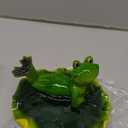YunPenger Floating Frog Decor for Pond Frog Ornament Figurine Statue Craft for Floating Lotus Flower Home Garden Decoration Photo Prop Gift (13cm * 12cm * 7cm)
