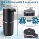 Automatic Soap Dispenser, Hand Soap Dispenser 12.8oz/380ml Smart Rechargeable, Black Soap Dispensers with 6-Level Touchless, Wall Mounted or Countertop Dish Soap Dispensing for Bathroom & Kitchen