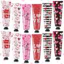 12 Pcs Valentine's Day Hand Cream Gift Bulk Valentine Gift Basket Stuffers Love Heart Moisturizing Galentine's Hand Lotion Bulk Small Dry Cracked Care Cream for Women Friends Seniors Clients, 30 ml