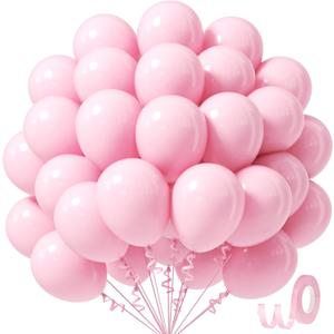 Light Pink Balloons 12 inch, Pastel Pink Latex Balloon 50pcs Party Balloons for Graduation Bridal Baby Shower Gender Reveal Birthday Party Decorations