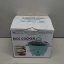 Mishcdea Small Rice Cooker 3 Cups Uncooked, Electric Mini Rice Cooker with Food Steamer Basket, Removable Nonstick Pot, 12H Automatic Keep Warm, for Rice, Soups, Stews, Grains, Oatmeal Mint Green
