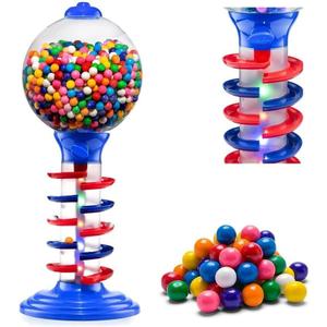 Playo Big Light and Sound Spiral Gumball Bank - 21" - Gumballs Included - Kids Twirling Style Candy Dispenser - Birthday Parties, Novelties, Party Favors and Supplies (Blue), Small