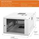 Tecmojo 6U Wall Mount Rack Network Cabinet for 19" IT Equipment,with Lockable Glass Door and Side Panels,Cooling Fan,17.7inch Depth,White
