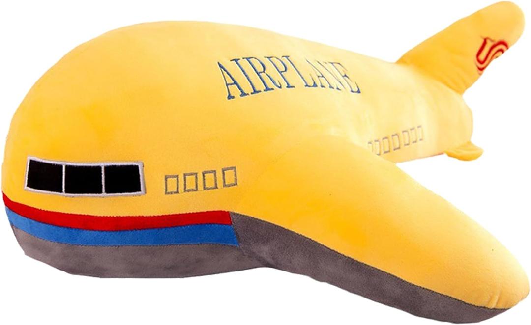 15.7" Airplane Plush Stuffed Aircraft Pillow Yellow Model Plane Toys,Gifts for Kids