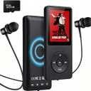 MP3 Player with Bluetooth 5.3, Free 128GB Card & Earphones Included | Music Player with Built in HD Speaker, 2" IPS Screen, Voice Recorder, FM Radio, E-Book, HiFi Sound