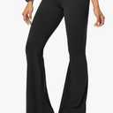 Heathyoga Flare Leggings for Women Tummy Control Yoga Pnats Women Flared Leggings with Pocket Bell Bottom Legging, S