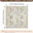12x12 Square Area Rug Living Room: Boho Floral Washable Mat for Dining Room Bedroom Office High Traffic Area Soft Non Slip Low Pile Indoor Carpet for Vintage Farmhouse Home Decor (12ft Square, Beige)