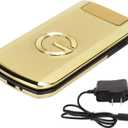 Zyyini G9000 Unlocked Flip Phone, 2.4inch Big Buttons Big Fonts Flip Mobile Phone for Seniors, Dual SIM, Volume Speaker, with LED Flashlight, 4800mAh Battery, Gold