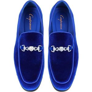 Cenprmon Men's Velvet Loafers, Various Colors, Suede Tuxedo Dress Shoes, Luxury Smoking Shoes, Party, Prom, Wedding, Comfortable Lightweight Shoes, 7.5