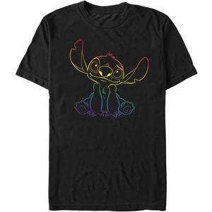 Disney Big & Tall Lilo Pride Stitch Men's Tops Short Sleeve Tee Shirt (Black), LT
