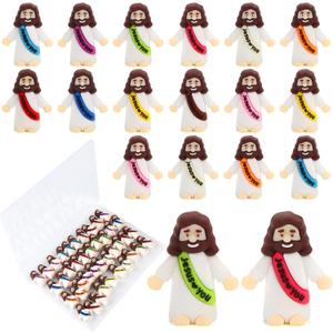 40 Pcs Mini Jesus Figurines in Bulk, Little Jesus Loves You Figures to Hide Tiny Action Figure for Crafts Pocket Seek Religious Gifts Christmas Stuffers Fillers Sunday School Baptism Christ Savior