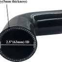2.5" to 3" 90 Degree Elbow Coupler Silicone Hose 4-Ply Reinforced Turbo Intercooler Intake Piping with T-Bolt Clamps 5MM Thickness