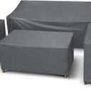 STARTWO Outdoor Furniture Cover Waterproof, 2Piece Patio Furniture Set Cover for Outside Couch, Lawn Chairs, Coffee Table, Windproof with Buckle Strap, Grey