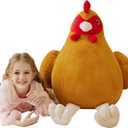 IKASA Giant Chicken Stuffed Animal Plush Toy,Big Large Jumbo Soft Toys,25.5" Huge Size Cute Fluffy Plushy Oversized Fat Plushie,Gifts for Kids