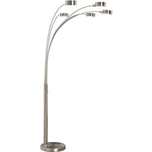 Artiva USA Micah - 5 Arc Floor Lamp w/Dimmer Switch, 360 Degree Rotatable Shades - Bright & Attractive, Brushed Steel