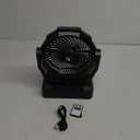 Battery Operated Fan [200H Max], 2 in 1 D-Cell Battery & USB Powered Fans, Portable Camping Fan with 4 Speeds, Light, Timer, Remote for Outdoor Tent, Travel, Picnic, Office, Bedroom - Black