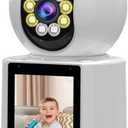 4K Home Security Cameras, WiFi Camera Indoor, Baby Monitor Camera for Pet/Dog with Phone APP, Night Vision & 2-Way Audio, Motion Detection Alert, 360 Panoramic/2.8" Screen