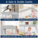 Baby Playpen with Mat, 50x50 Inch Playpen with Mat Waterproof for Babies and Toddlers Play Pen Playards Safety Gate Fence Active Center Indoor