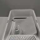 Stainless Steel Litter Box | XL Enclosed Cat Litter Boxes with Lid for Big Cats | High Sided, Anti-Urine Leakage | Non-Stick Bottom & Includes Litter Mat & Metal Scoop (Silver Gray)