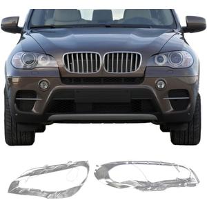 Driver Left Side Clear Car Front Headlight Lens Cover Headlamp PC Shell Replacement for BMW X5 E70 2008 2009 2010 2011 2012 2013.