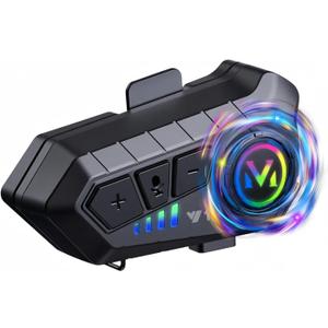 Motorcycle Helmet Bluetooth Headset Speakers with HiFi Sound,Noise Cancellation,1000mAh Battery,25 Hours Use,Boom Mircrophone,Easy to Install Use with Golves,IPX6 Waterproof,Voice Assistant