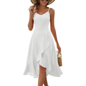 DRESSTELLS Women's Cocktail Dresses, Formal Wedding Guest Graduation Party High Low Dress (XX-Large, White)