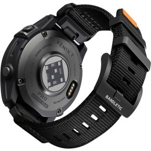 Compatible with Garmin Instinct Watch Bands - Tactical Military Rugged Nylon Sport Quick Fit 22mm Watch Band for Fenix E/8/7/6/5/Forerunner 965/955/945/935/745/Epix 2/Approach S70/S62/S60 (Black)