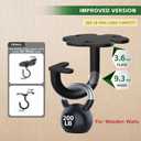 3PCS Ceiling Hooks for Hanging Plants, 200LB Plant Hanger Outdoor Indoor, Plant Hooks for Hanging Baskets/Wind Chime/Flower/Lantern/Bird Feeders/Hammocks/Swings/Yoga/Resistance Band(Wood)