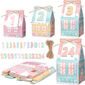 Woanger 24 Empty Advent Calendar Boxes to Fill, Christmas DIY Advent Calendar 24 Days Countdown Gift Xmas Gingerbread House Candies Treats Boxes for 2026 Xmas Holiday Decor(Stylish Style)